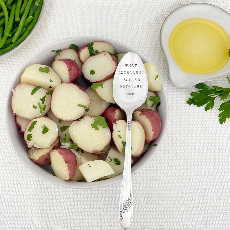 Jane Austen serving spoons, What Excellent Boiled Potatoes, Janeite gift, bookish gift, image 5