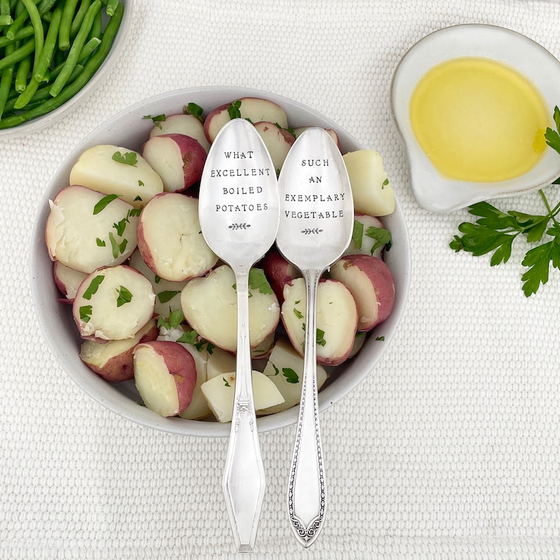 Jane Austen serving spoons, What Excellent Boiled Potatoes, Janeite gift, bookish gift, image 4