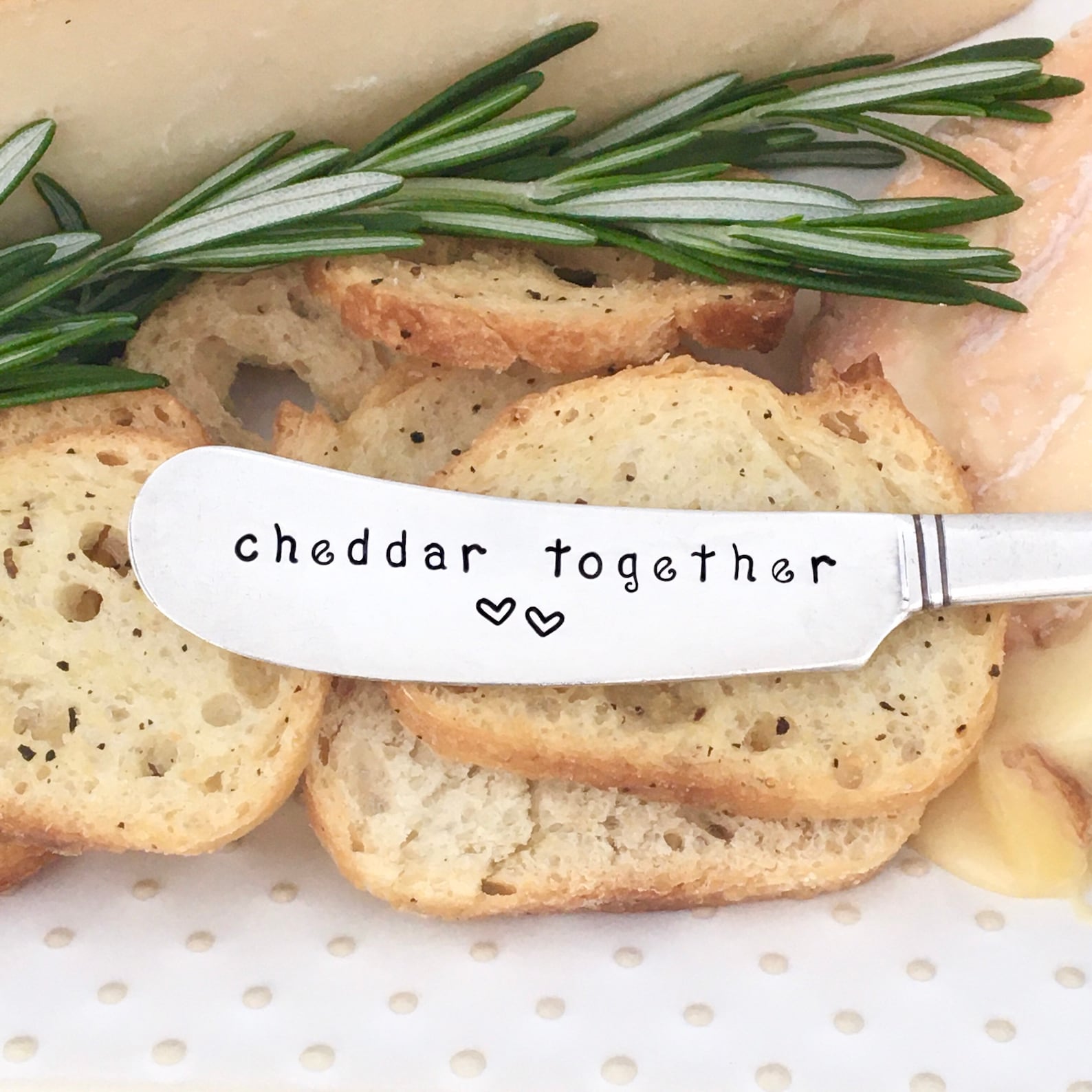 "Cheddar Together" Witty Silver Cheese Spreader