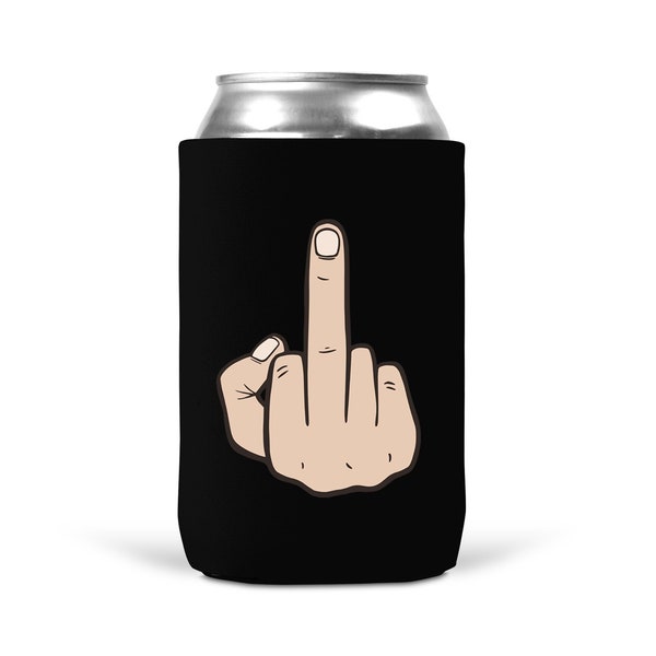 Middle Finger Can Cooler Sleeve - Insulated 12oz Beverage Beer Soda Cover Funny Birthday Christmas Party Decor Gift Idea for Men Women
