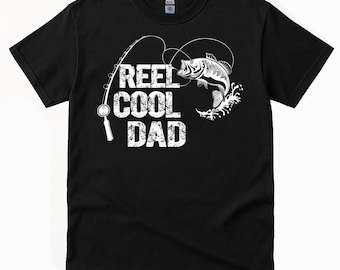Reel Cool Dad Shirt for Men | Dad Fishing Shirts | Dad Fishing Birthday Gifts | Dad Fish Tshirts | Dad Fisherman Christmas Gift from Kids