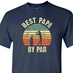 La mejor camisa de golf Papa By Par Vintage Sunset para hombres / Regalo de cumpleaños o Navidad para papá que ama el golf / Regalo de hija o hijo