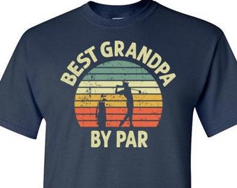 Best Grandpa By Par Shirt for Men | Grandpa Golf Shirts | Golfer Gift | Christmas Gifts from Grandson Granddaughter | Golfing Grandpa Tshirt