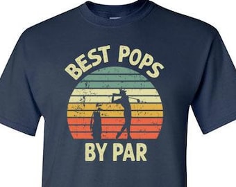 Best Pops By Par Shirt for Men | Pops Golf Shirts | Golfer Gift | Pops Christmas Gifts from Grandson Granddaughter Golfing Shirt Grandpa Dad