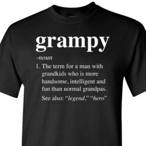 Grampy Definition Shirt for Men | Grampy Definition Grandpa Defined Funny Birthday Christmas Fathers Day Gift for Grandfather from Grandkids
