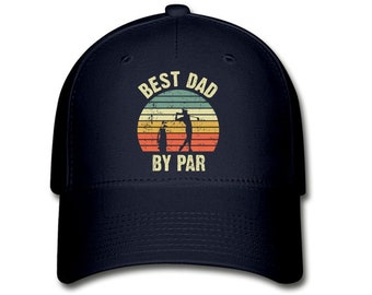 Best Dad By Par Hat Vintage Sunset Golf Baseball Cap for Men | Golfing Birthday Fathers Day Christmas Gift Idea for Golfer Dad Grandpa Men