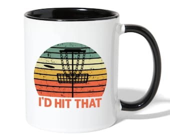 I'd Hit That Disc Golf Repeat Mug Coffee Cup Funny Saying Birthday Christmas Fathers Day Gift for Disk Golfer Men Women Mom Dad Grandpa Him