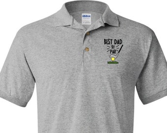 Best Dad By Par Jersey Polo Shirt for Men Husband Boyfriend Funny Fathers Day Gift Idea from Daughter Son Kids Wife