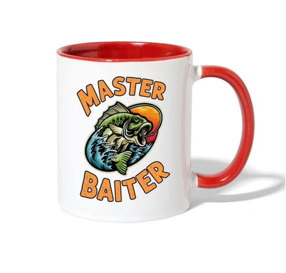 Master Baiter Mug Coffee Cup Funny Dirty Adult Fishing Saying Birthday  Christmas Father Day Gift Fisherman Men Dad Boyfriend Husband Grandpa 