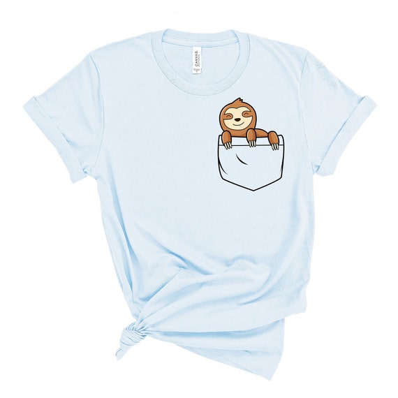 Sloth Pocket Shirt Cute Baby Sloth Gift For Kids Women Men Sloth Pocket Shirt Cute Baby Sloth Gift For Kids Women Men