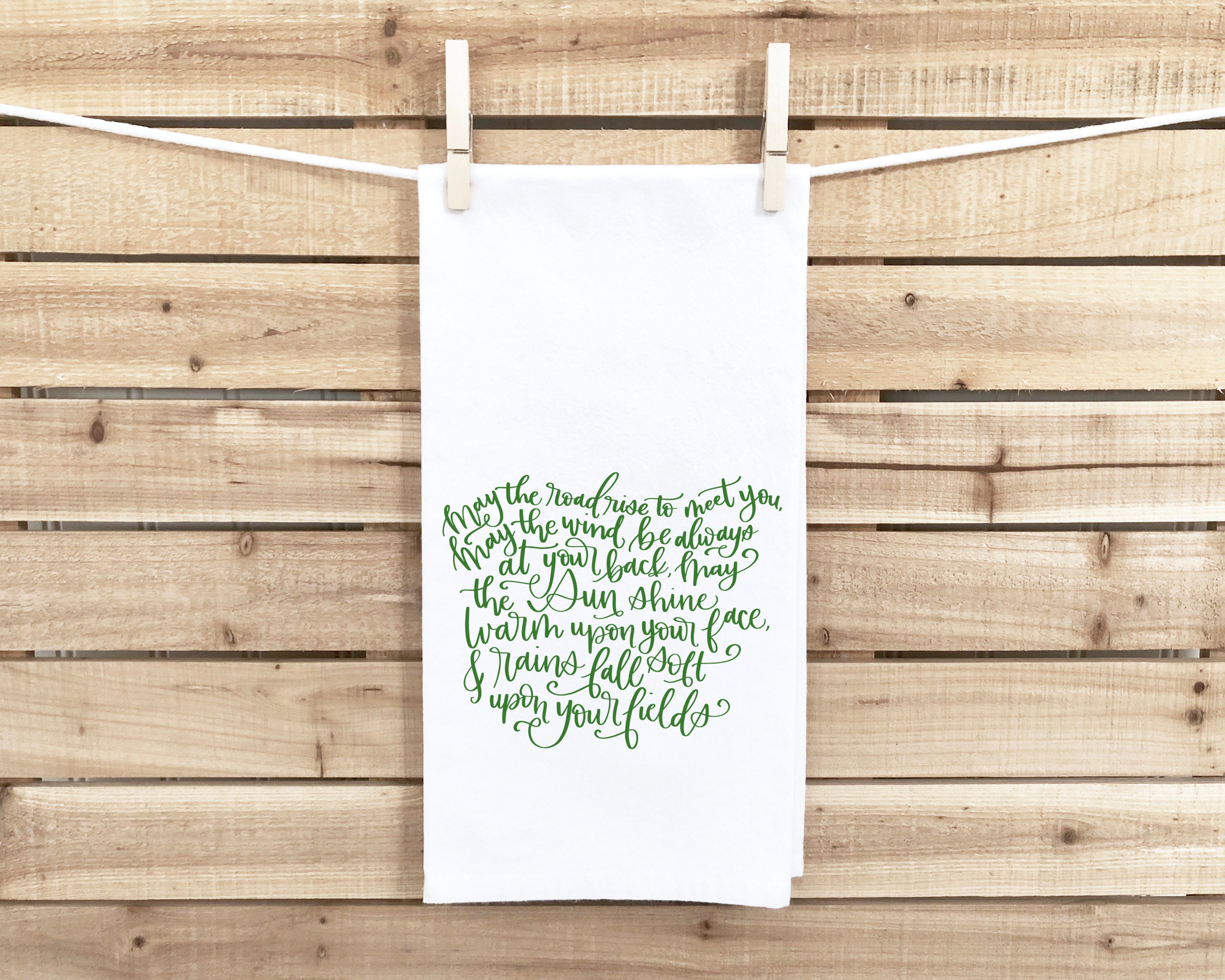 Irish Blessing Flour Sack Kitchen Towel Dish Cloth Hostess Birthday Christmas St Patrick's Day Irish Gift for Women Men