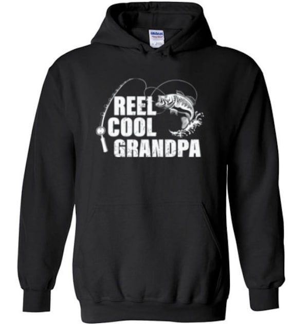 Reel Cool Grandpa Hoodie for Men Grandpa Fishing Gift Fishing Hoodies  Fisherman Christmas Gifts Long Sleeve Pullover Sweatshirt 