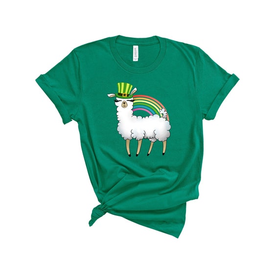 Llama St Patricks Day T-Shirt Rainbow Leprechaun Hat Kids Llama St Patricks Day T-Shirt Rainbow Leprechaun Hat Kids
