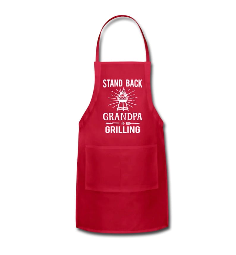 Stand Back Grandpa is Grilling Adjustable Apron With Pockets Etsy