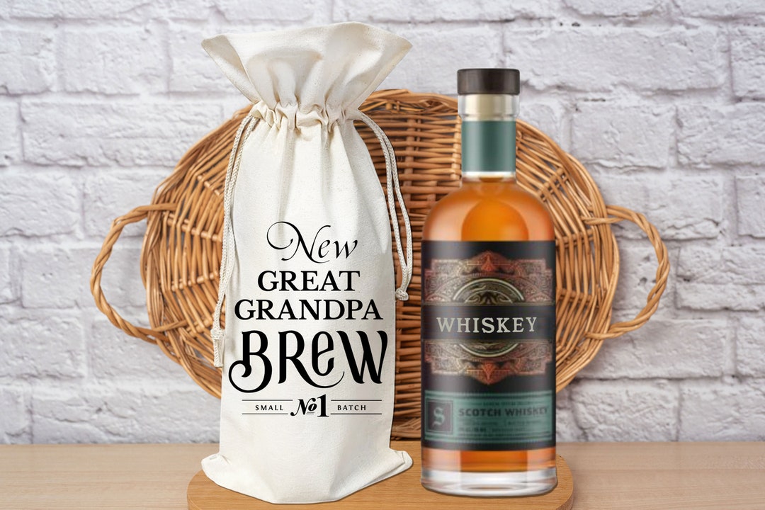 New Great Grandpa Brew Whiskey Gift Bag Reusable Carrier for Single ...