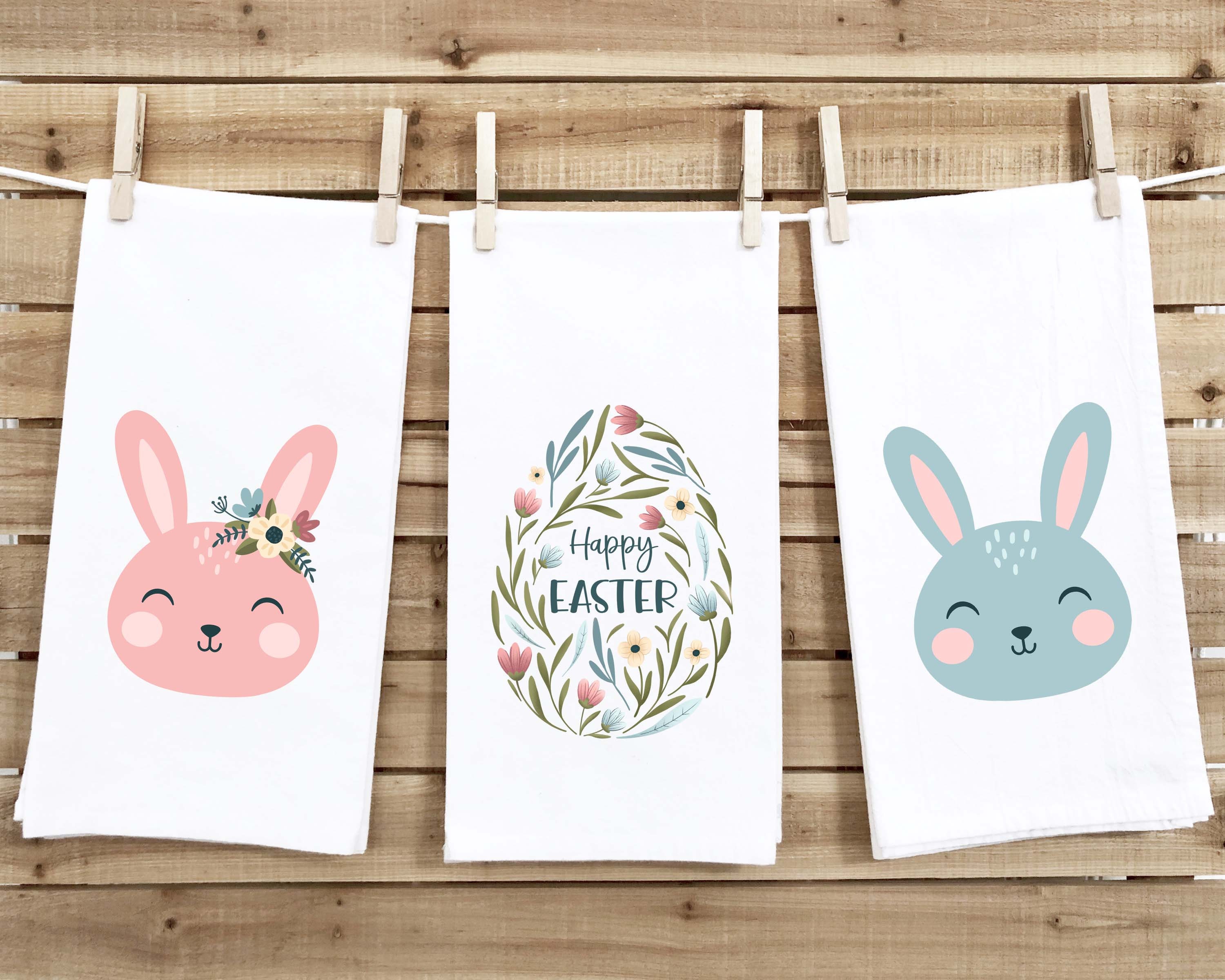 Strofinacci pasquali blu con nappe e ricami, strofinacci chinoiserie - Decorazioni pasquali per la casa Blue Willow, strofinacci pasquali blu e bianchi - Italia