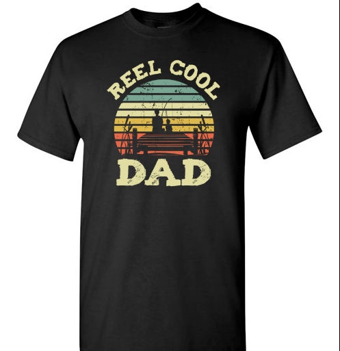 Reel Cool Dad Shirt for Men Dad Fishing Shirt Fishing Birthday Gift  Christmas Gift From Son Daughter Kids Fisherman Gift Ideas Bday 