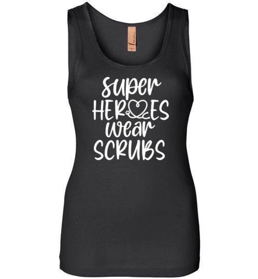Super Heroes Wear Scrubs Tank Top Woman | Doctor Nurse Appreciation | Superhero in Scrubs | Nurse Tank Women | Nursing Gift | Sleeveless Top, image size:1080x1171