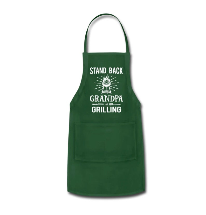 Stand Back Grandpa is Grilling Adjustable Apron With Pockets Etsy