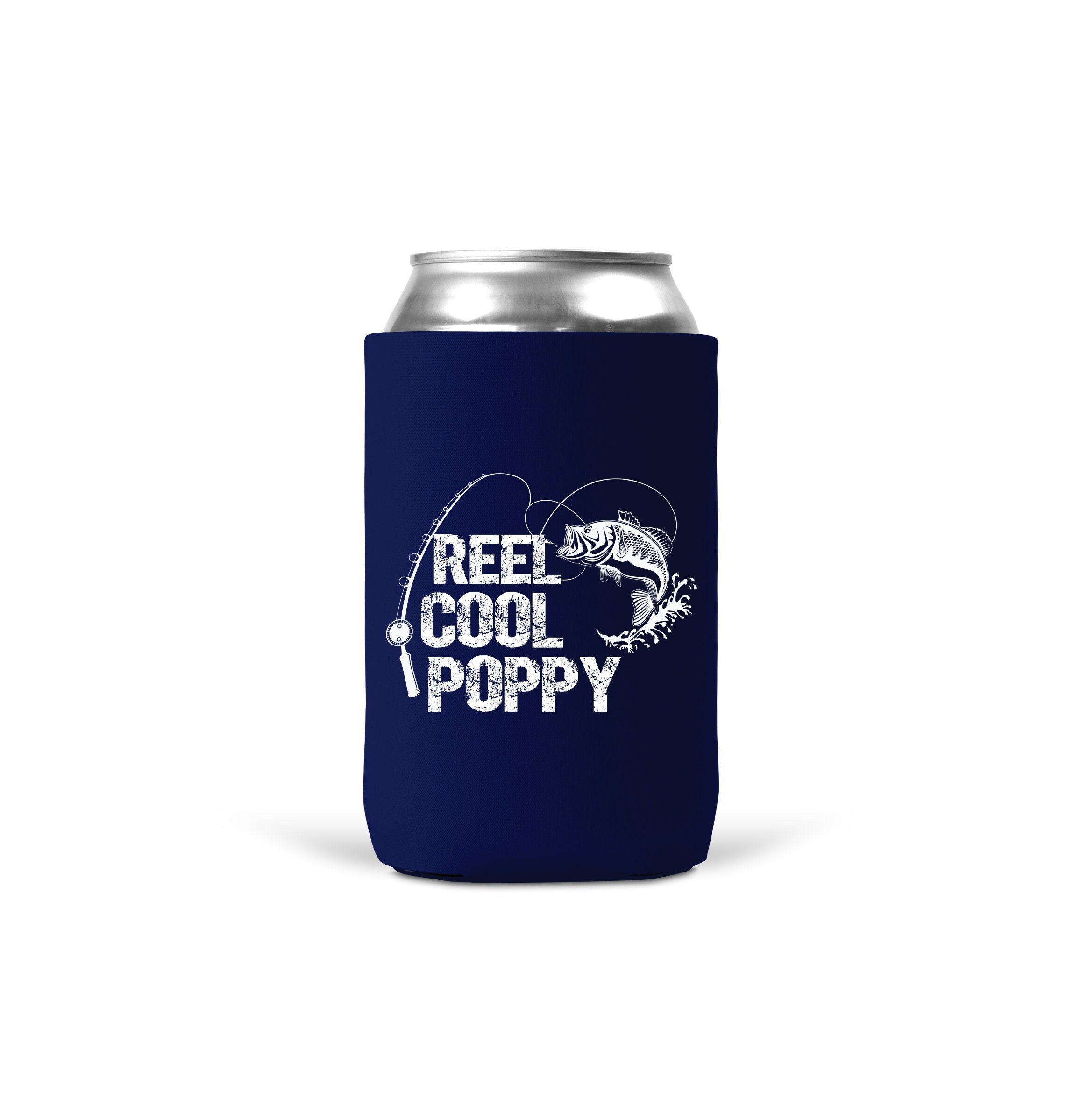 Reel Cool Poppy Can Cooler Sleeve Insulated 12oz Beverage Beer Soda Cover  Fathers Day Christmas Birthday Gift Idea for Fishing Grandpa 