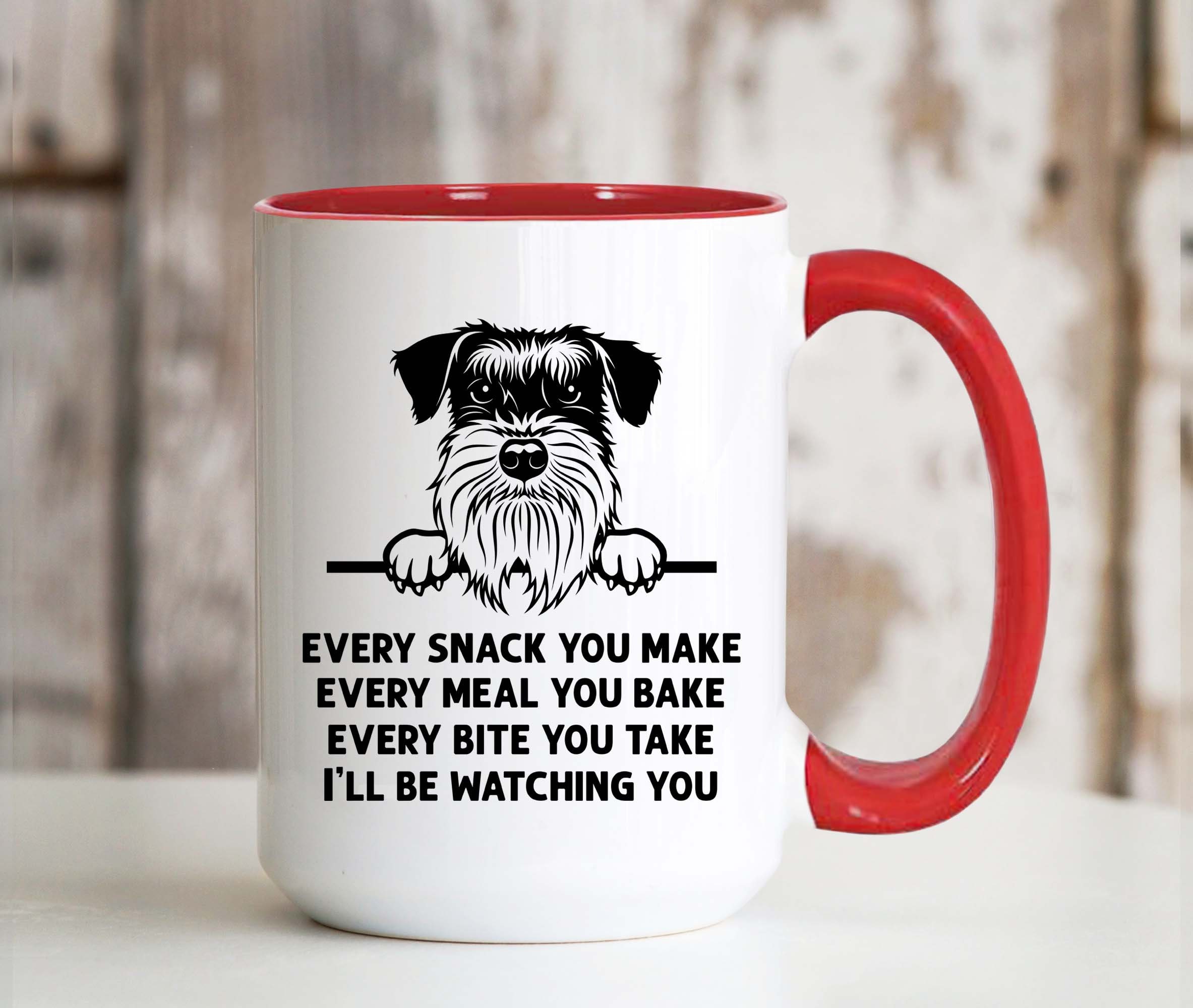 Taza Schnauzer Patrón Con Nombre Personalizable De Cerámica | Envío Gratis