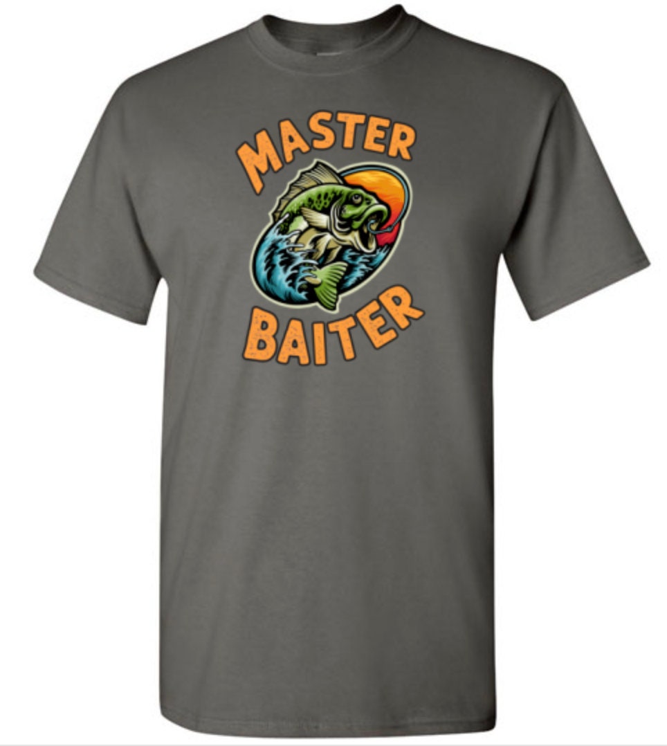 Master Baiter Shirt for Men Funny Fishing Fisherman Birthday Christmas  Father Day Gift for Dad Grandpa Brother Husband Boyfriend Uncle Fish 