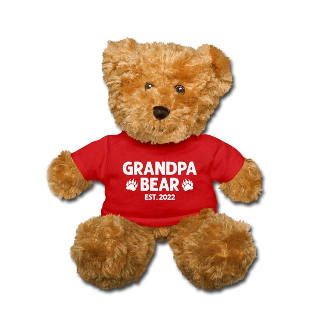 Grandpa Bear Est. 2022 Stuffed Teddy Plush Birthday Christmas