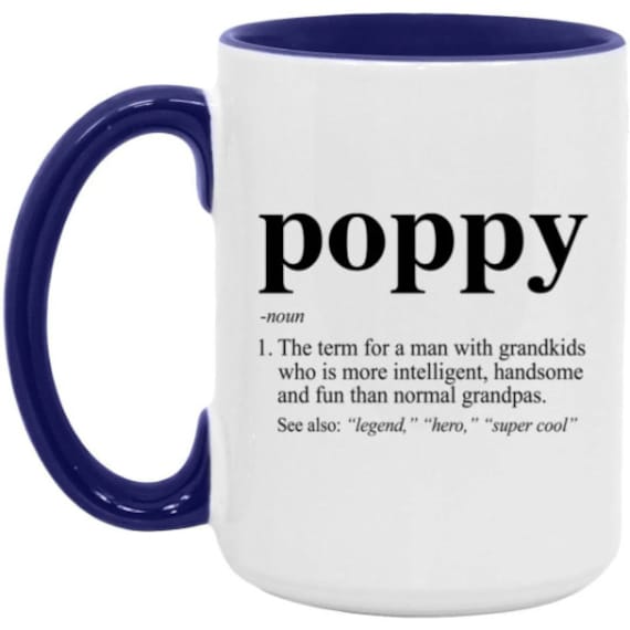 Poppy Definition Mug - Funny Grandpa Coffee Cup Gift For Fathers Day & Christmas