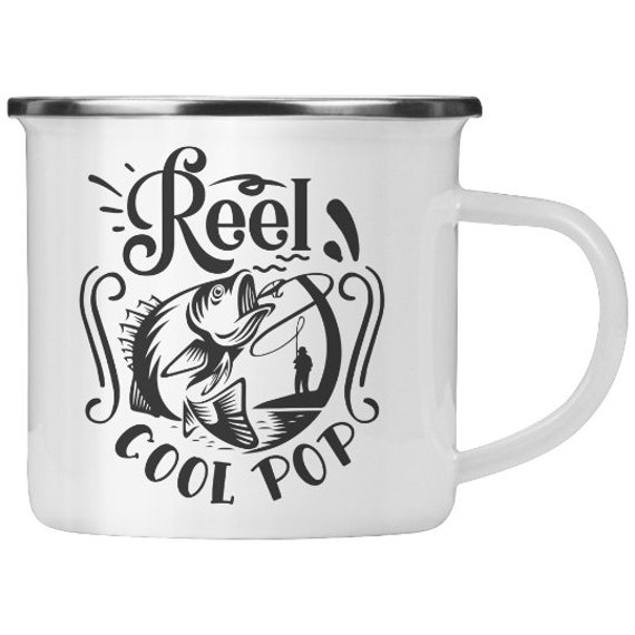 Reel Cool Pop Camping Mug Funny Fishing Birthday Fathers Day Gift