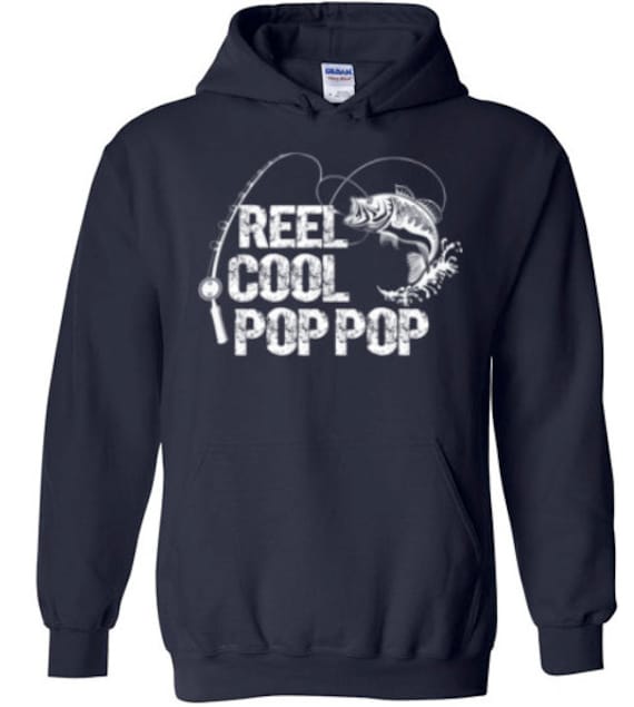 Reel Cool Pop Pop Hoodie for Men Pop Pop Fishing Gift Fishing Hoodies  Fisherman Christmas Gifts Long Sleeve Pullover Sweatshirt 