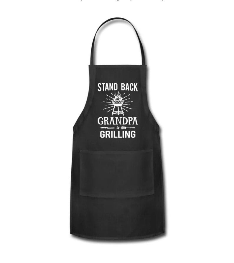 Stand Back Grandpa is Grilling Adjustable Apron With Pockets Etsy