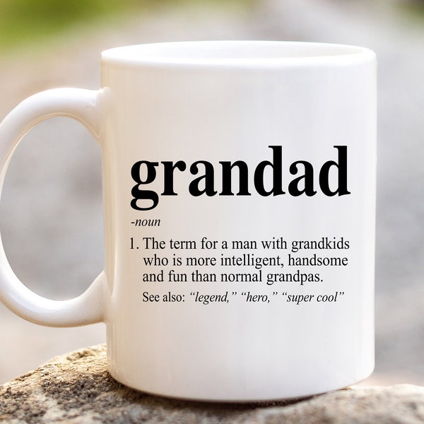 Grandad Definition Coffee Mug | Grandad Defined Cup | Funny Birthday Gift Ideas for Cool Grandpa Fathers Day Present Fathers Grandfather