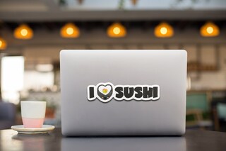 Ritrama Adesivo I Love Sushi - 127 X 76 Mm, Pellicola Tedesca UV Resistente Per Auto, Laptop, Smartphone, Valigia - Regalo Divertente Per Adulti
