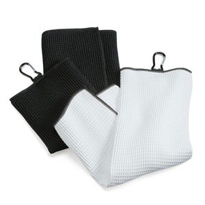 Best Dad By Par Custom Face Microfiber Waffle White Small Funny Golf Towel, Dad Golf Gifts main image 0