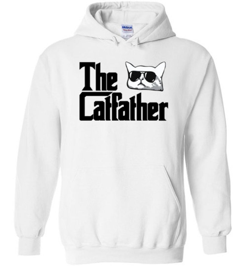 The Catfather Hoodie for Men Funny Cat Dad Gifts Cat Daddy Etsy