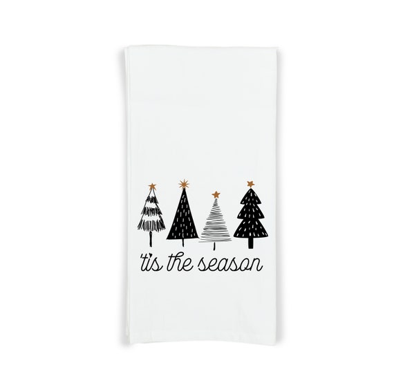 Black And White Christmas Kitchen & Hand Towels