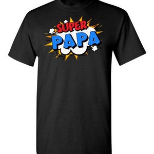 Super Papa Cartoon Bubble Retro Comic Style Shirt Super Papa Tshirt ...