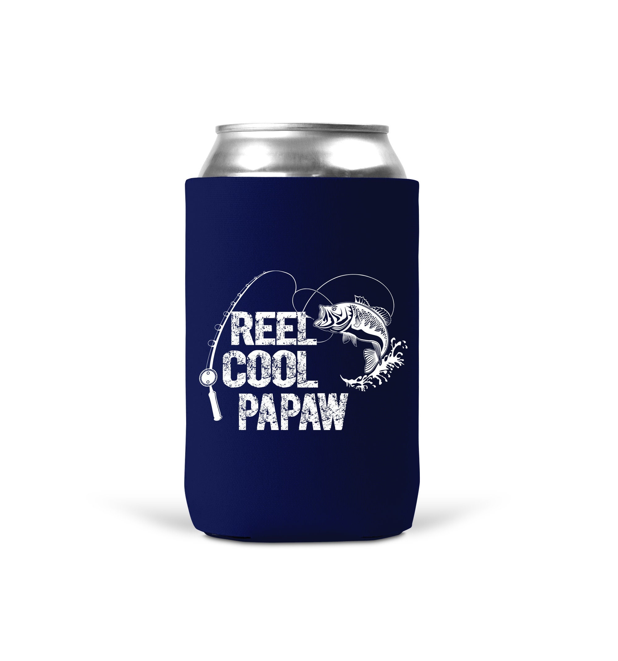 Reel Cool Papaw Can Cooler Sleeve Insulated 12oz Beverage Beer Soda Cover  Fathers Day Christmas Birthday Gift Idea for Fishing Grandpa 