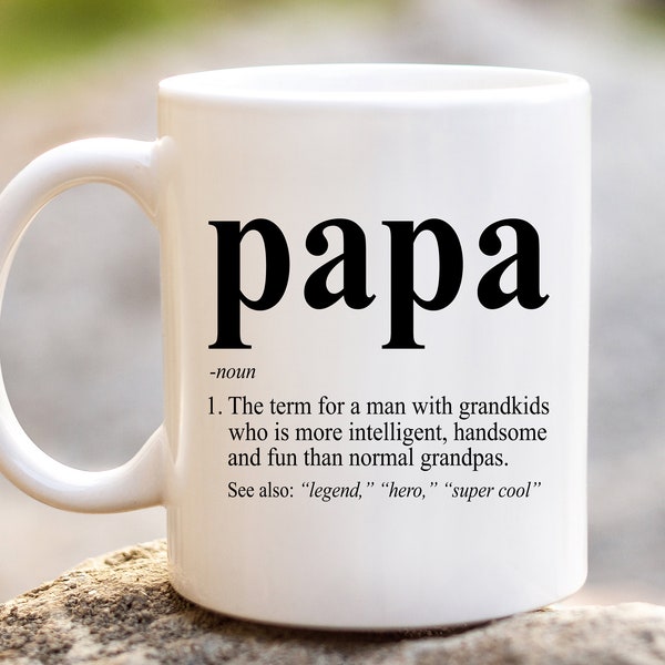 Papa Definition Coffee Mug | Papa Definition | Papa Defined | Funny Birthday Gift Ideas for Grandpa Fathers Day Present Grandfather