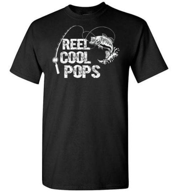 Reel Cool Pops Shirt for Men | Pops Fishing Shirts | Pops Fishing Birthday Gift | Pops Grandpa Dad Gifts from Kids Grandkids Christmas Ideas