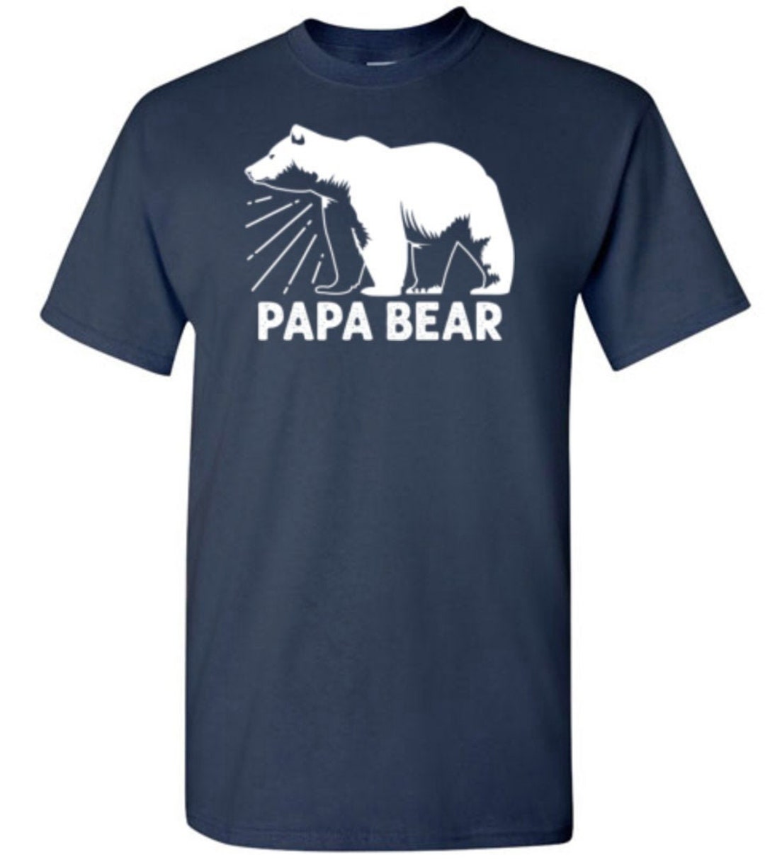 Papa Bear Shirt Funny Birthday Christmas Pregnancy Reveal First Fathers ...