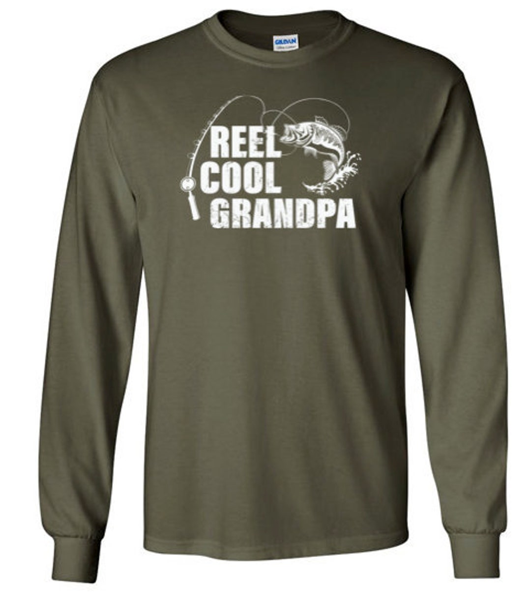 Reel Cool Grandpa Long Sleeve Shirt for Men Grandpa Fishing Shirt ...