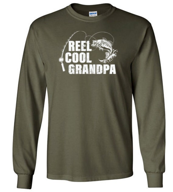 Reel Cool Grandpa Long Sleeve Shirt for Men Grandpa Fishing | Etsy
