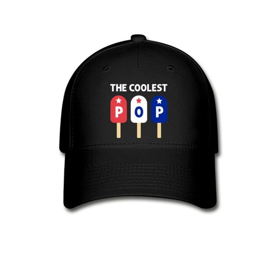 Pop Coolest Baseball Red Christmas Hat Popsicle Funny Dad Patriotic for Idea Day Blue Gift - The Etsy Cap White Grandpa Birthday Fathers for Men