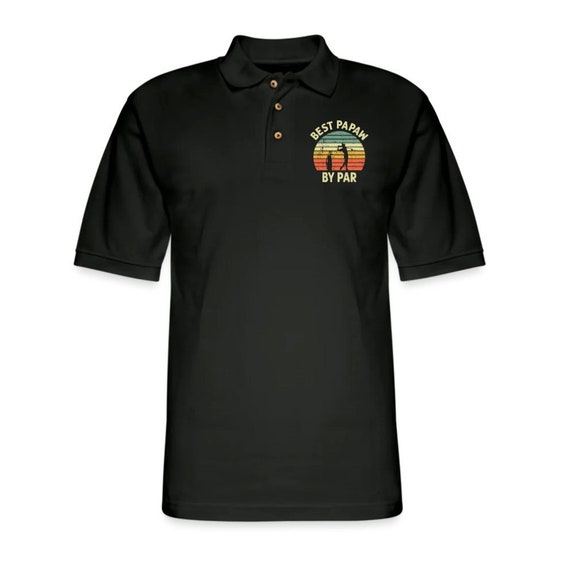 Best Papaw By Par Pique Polo Shirt for Men Customizable Golf Gift Idea for Grandfather Grandpa Golfer Golfing Birthday Fathers Day Christmas