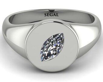Anel de diamante lapidação marquise em ouro branco 14k - Eloise