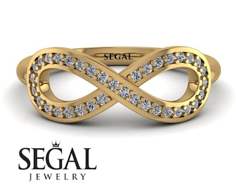 14k Yellow Gold Infinity Diamond Enagagement Ring