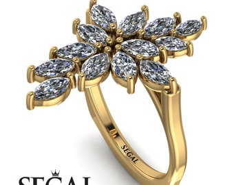 Marquise diamond rings 14k yellow gold marquise cut diamond ring Fashion Jewelry