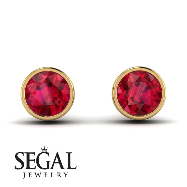 Red ruby earrings mens clearance