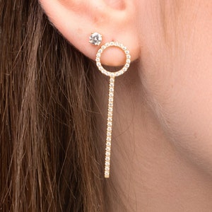 Wedding Diamond Earrings Gold 14K-18K Gold Diamond Earrings Unique Jewelry Gifts for Girlfriend